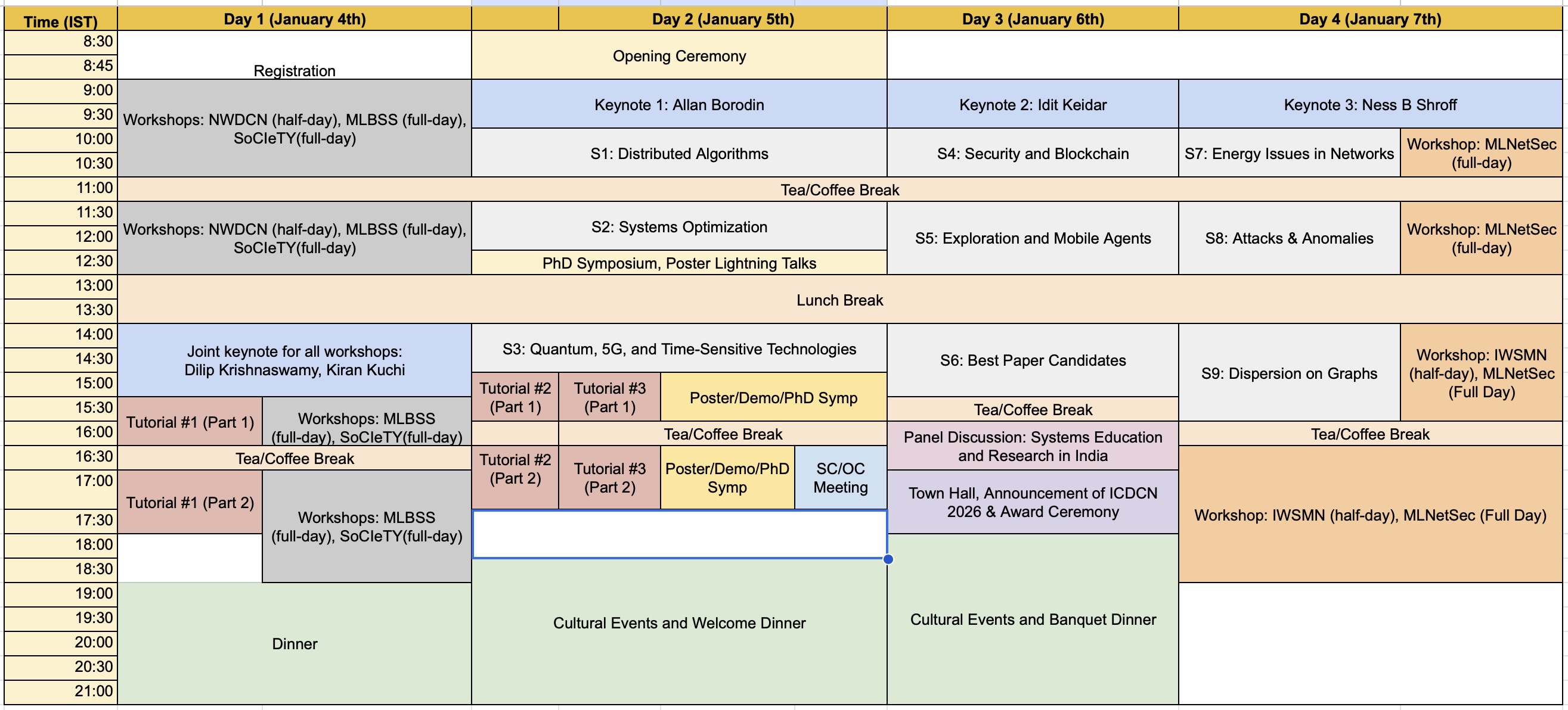 Program Schedule